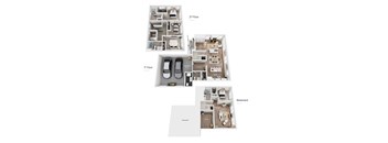 Four images of a house layout, one for each floor.