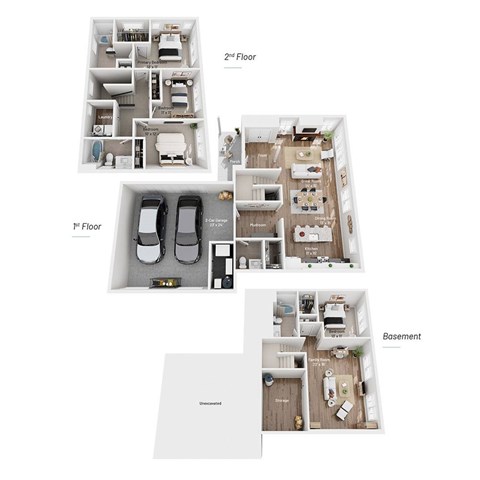 Four images of a house layout, one for each floor.