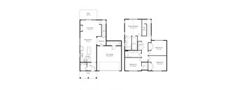 the floor plan of the second floor of the house showcasing the various configurations of bedrooms