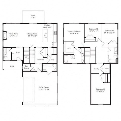three different floor plans of a house with different floors