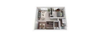 floor plan of a 1 bed 1 bath apartment