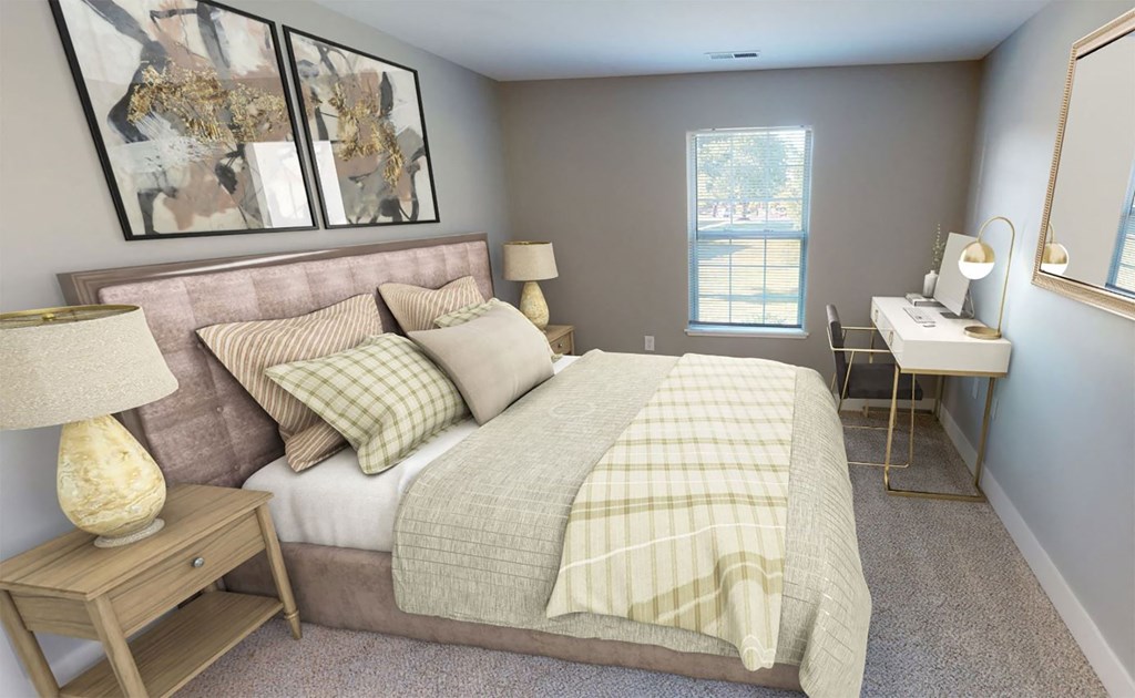 Brixin Franklin Apartments & Townhomes Renovated Bedroom