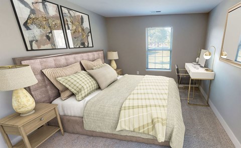 Brixin Franklin Apartments & Townhomes Renovated Bedroom