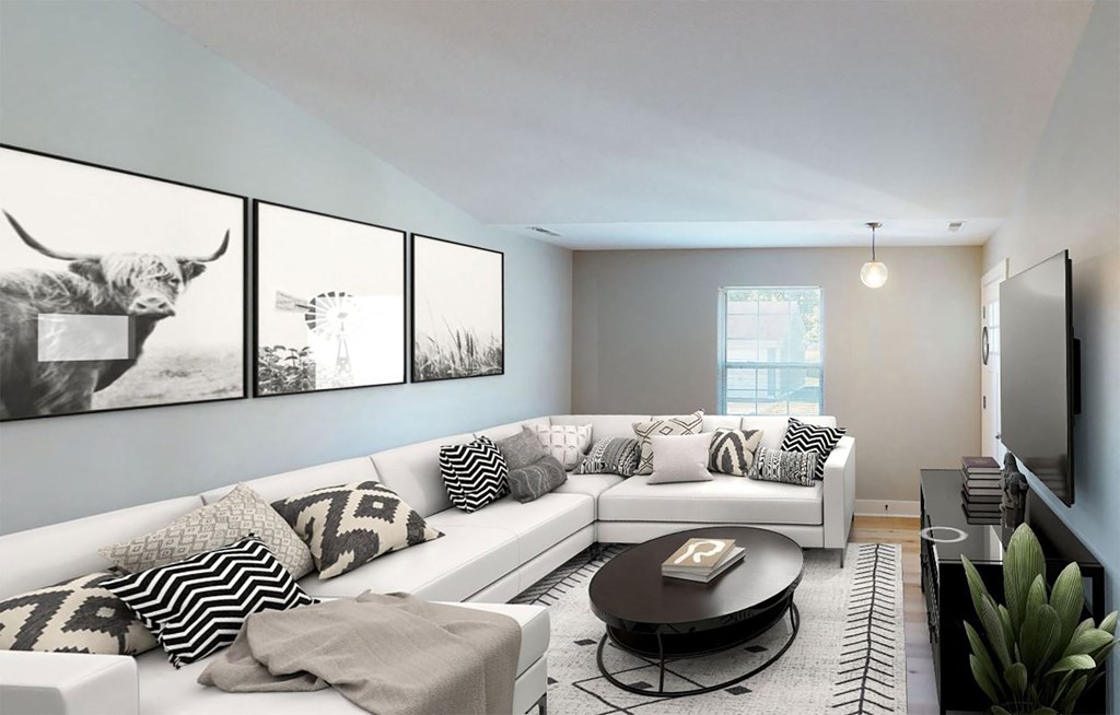 Brixin Franklin Apartments & Townhomes Renovated Living Room