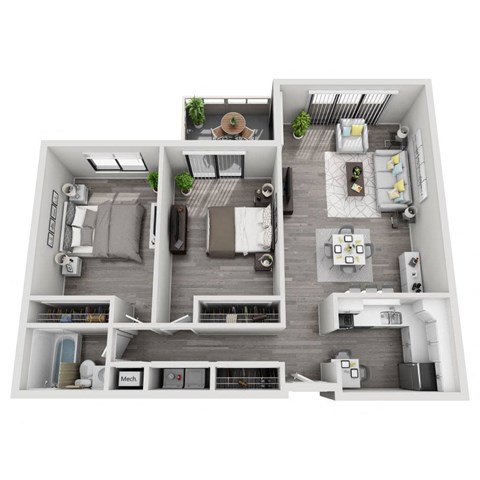 2 bedroom floorplan