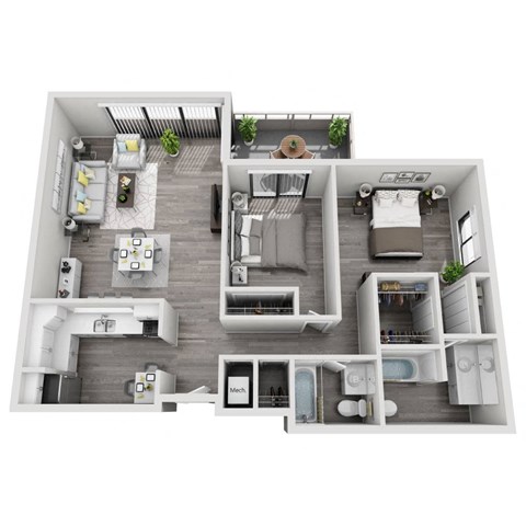 a 2 bedroom floor plan