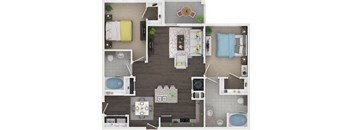 Boterra at Lago Mar Apartments Floor Plan B2 2 Bed 2 Bath