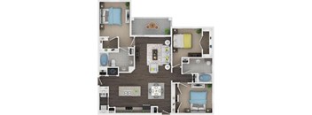 Boterra at Lago Mar Apartments Floor Plan D1 3 Bed 2 Bath
