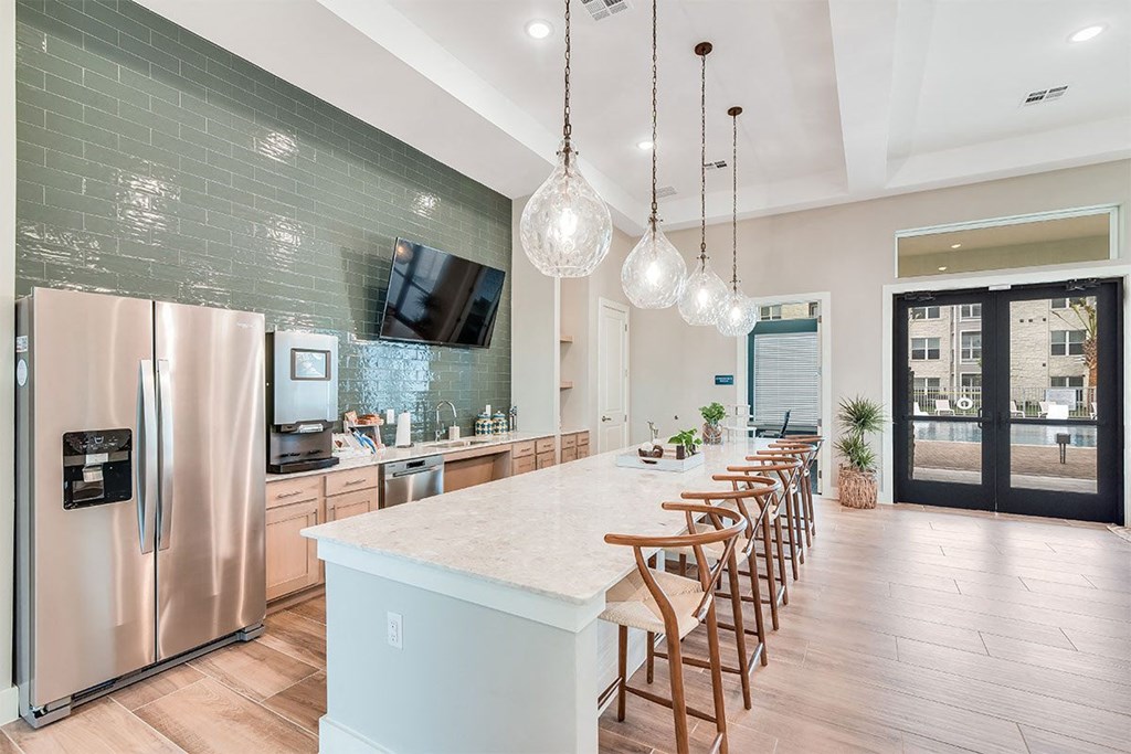 clubroom with kitchen