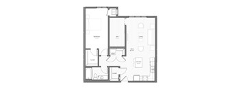 A black and white floor plan of a house with labeled rooms.
