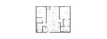 A black and white image of a floor plan for a house.