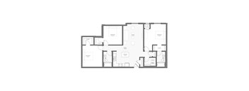 A black and white floor plan of an apartment layout.