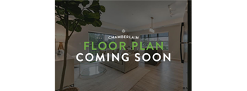 A room with a tree and a sign that says "FLOOR PLAN COMING SOON".
