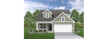 the front view of a home with a garage door