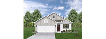the exterior of a home with a white garage door