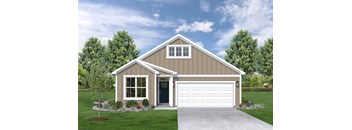 the front view of a home with a garage door