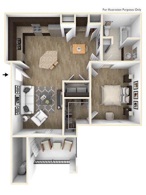 Champions Gate Apartments in San Antonio A1 Floor Plan