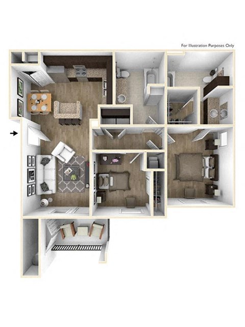 Champions Gate Apartments in San Antonio C1 Floor Plan