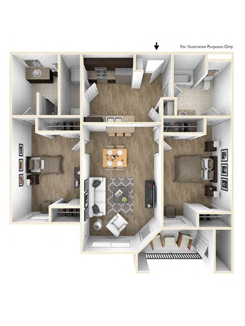 Champions Gate Apartments in San Antonio C2 Floor Plan