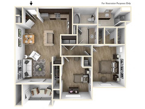 Champions Gate Apartments in San Antonio C3 Floor Plan
