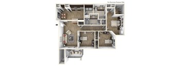Champions Gate Apartments in San Antonio D1 Floor Plan