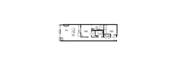 A black and white floor plan of a house with rooms labeled.