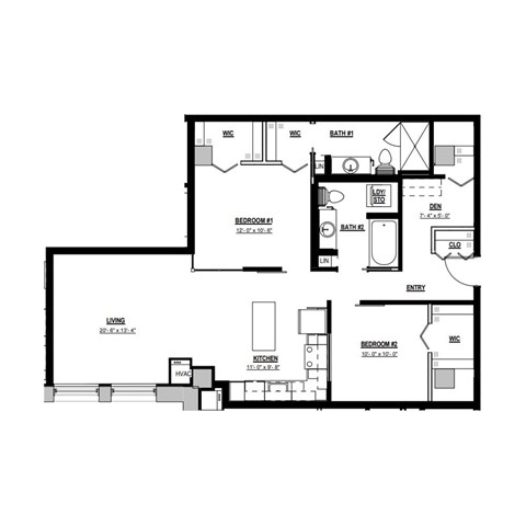 A black and white image of a floor plan for a house.