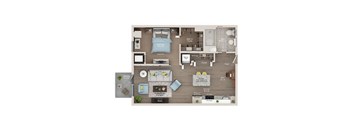 1 bed 1 bath apartment floor plan