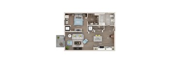 1 bed 1 bath apartment floor plan