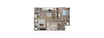 1 bed 1 bath apartment floor plan