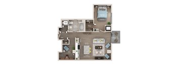 1 bed 1 bath apartment floor plan