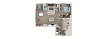 1 bed 1 bath apartment floor plan