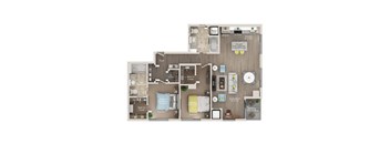 2 bed 2 bath apartment floor plan