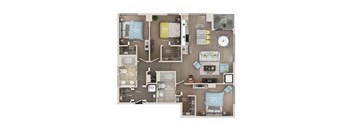 3 bed 2 bath apartment floor plan