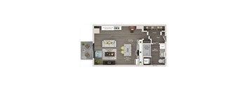 a 1 bedroom floor plan  1190 square feet