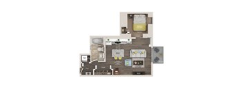 1 bed 1 bath apartment floor plan