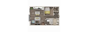 1 bed 1 bath apartment floor plan