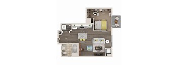 1 bed 1 bath apartment floor plan