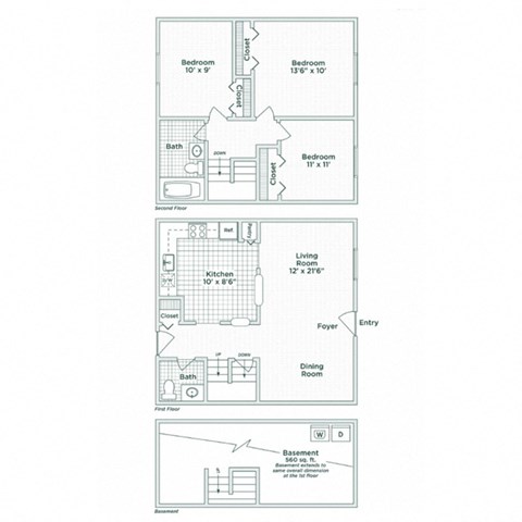 coolidge place townhomes floor plan Dp