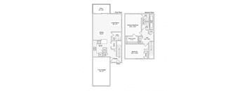 A floor plan of a two-story home with a garage.
