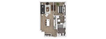 1 bed 1 bath apartment floor plan