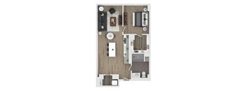 1 bed 1 bath apartment floor plan