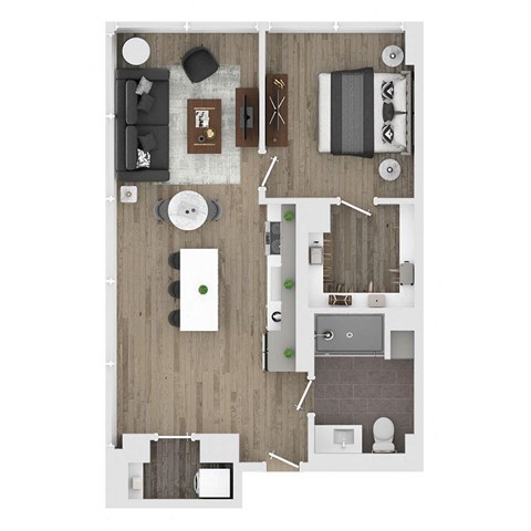 1 bed 1 bath apartment floor plan