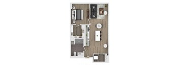 1 bed 1 bath apartment floor plan