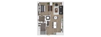 1 bed 1 bath apartment floor plan