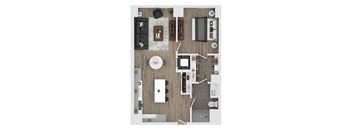 1 bed 1 bath apartment floor plan