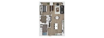 1 bed 1 bath apartment floor plan