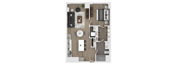 1 bed 1 bath apartment floor plan