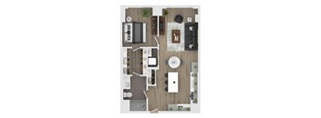 1 bed 1 bath apartment floor plan