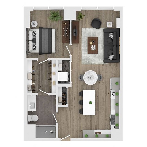 1 bed 1 bath apartment floor plan